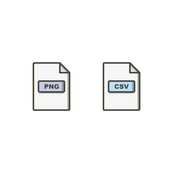 Set Von Dateiformaten Symbole Auf Weißem Hintergrund Vektor Isolierte Elemente — Stockvektor