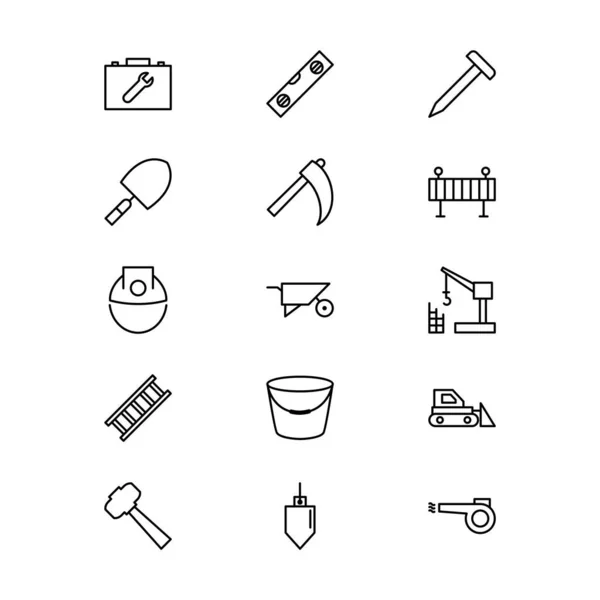 Conjunto Construcción Iconos Para Uso Personal Comercial — Vector de stock