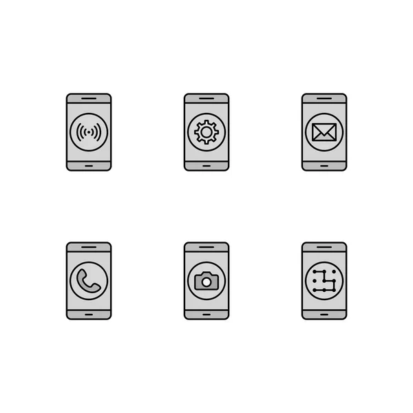 Set Von Mobilen Apps Symbole Isoliert Auf Weißem Hintergrund — Stockvektor
