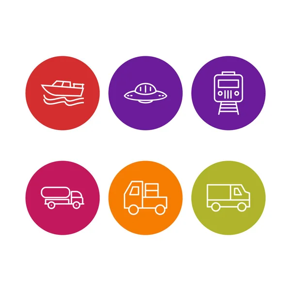 Icon Set Von Transport Für Den Persönlichen Und Kommerziellen Gebrauch — Stockvektor