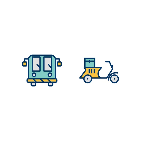 Icon Set Von Transport Für Den Persönlichen Und Kommerziellen Gebrauch — Stockvektor