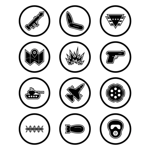 Military Icons Personal Commercial Use — Stock Vector