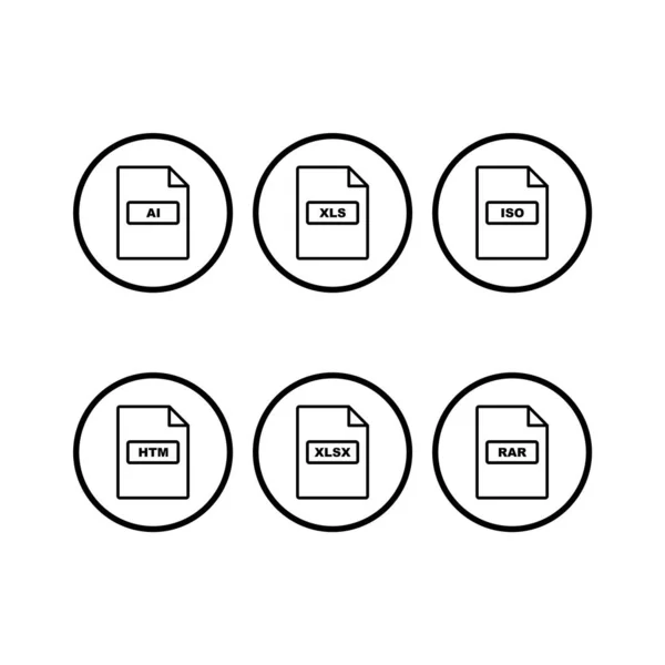 Dateiformate Symbole Für Den Persönlichen Und Kommerziellen Gebrauch — Stockvektor