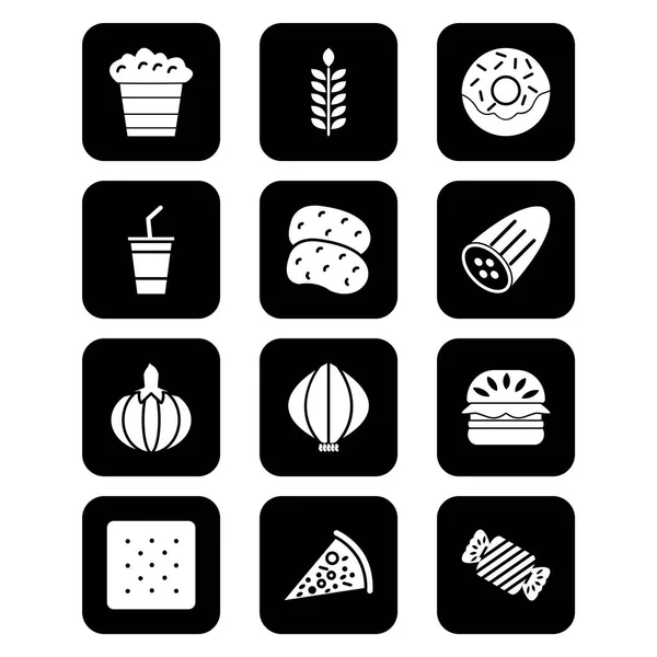 供个人和商业用途的12个食品图标 — 图库矢量图片