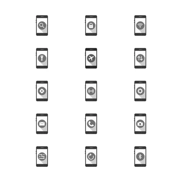 Ensemble Icônes Applications Mobiles Pour Usage Personnel Commercial — Image vectorielle