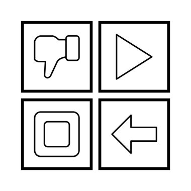 Beyaz arkaplanda 4 temel element simgesi izole edildi...