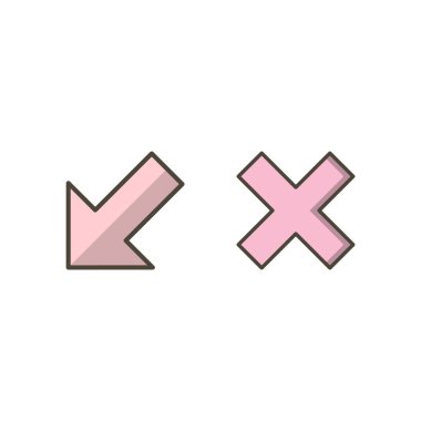 Kişisel ve ticari kullanım için temel elementlerden oluşan 2 simge kümesi...