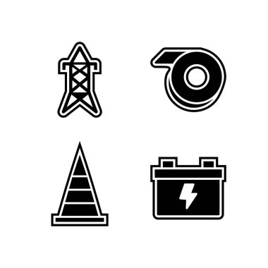 Beyaz Arkaplanda 4 Yapılandırma Simgesi İzole Edildi...