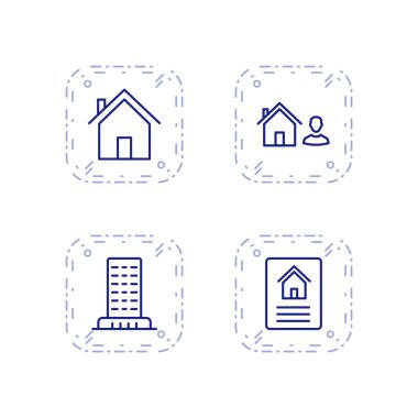 Kişisel ve Ticari Kullanım İçin 4 Emlak Simgesi...