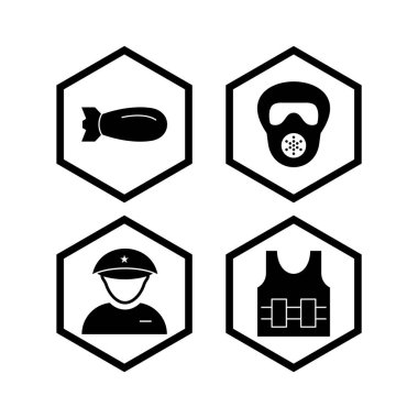 Kişisel ve ticari kullanım için 4 Simge Askeri...