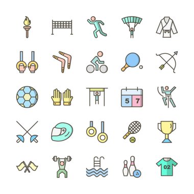 Kişisel ve iletişim için spor ve oyun simgesi...