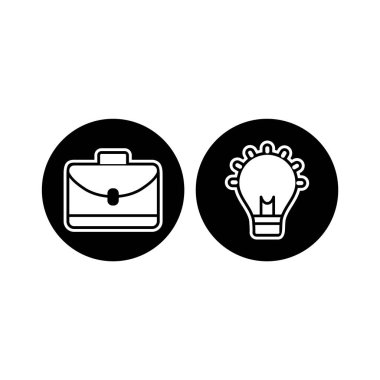 Beyaz arkaplanda 2 adet iş simgesi izole edildi...