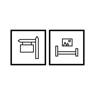 Beyaz Arkaplan Vektörü İzole Edilmiş Elementler Üzerine 2 Emlak Simgesi...