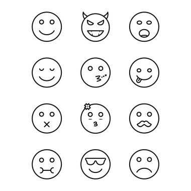 Kişisel ve ticari kullanım için 12 simge emojisi...