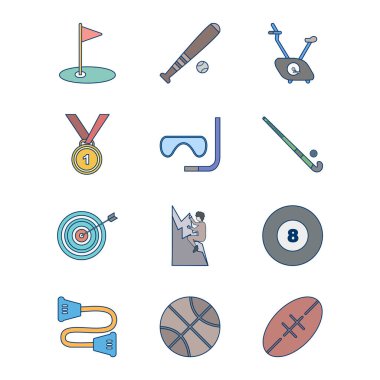 Kişisel ve iletişim için spor ve oyun simgesi...