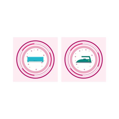 Beyaz Arkaplanda izole edilmiş 2 Elektronik Aygıt Simgesi...