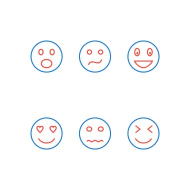 Beyaz Arkaplanda İzole Emoji Simgeleri 6...