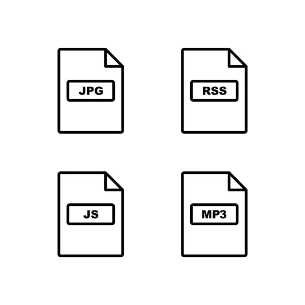4個人用および商業用のファイル形式のアイコンセット — ストックベクタ