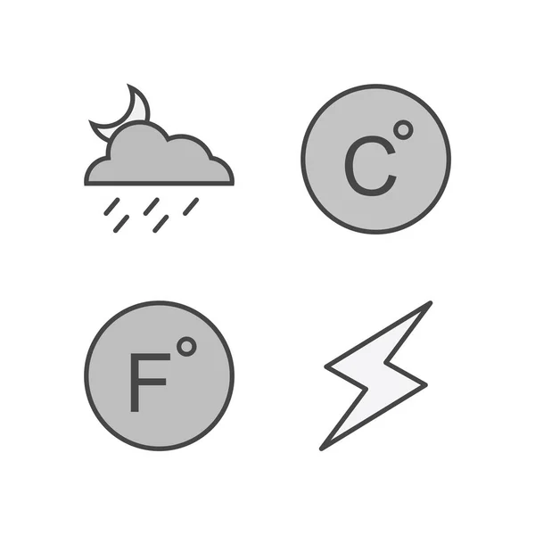 Hoja Iconos Meteorológicos Aislada Sobre Fondo Blanco — Vector de stock