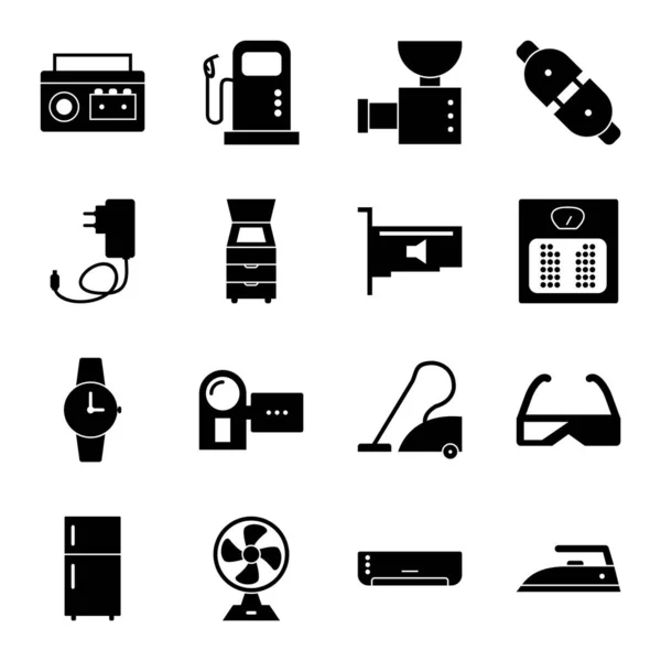 Icon Set Von Elektronischen Geräten Für Den Persönlichen Und Kommerziellen — Stockvektor