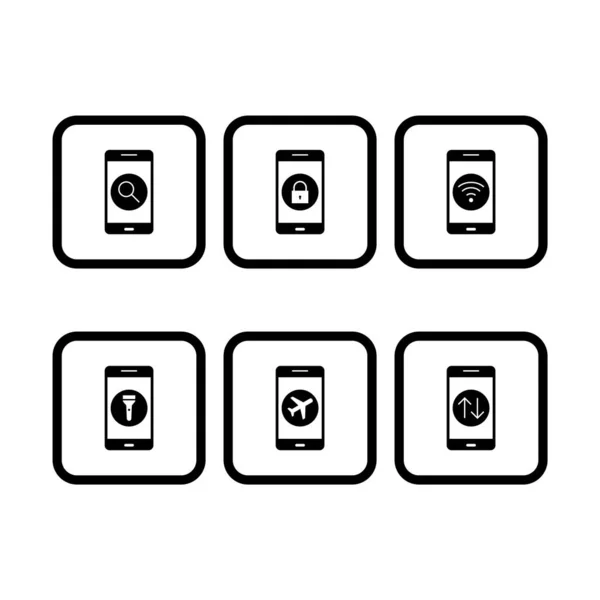 Set Van Mobiele Apps Iconen Witte Achtergrond Vector Geïsoleerde Elementen — Stockvector