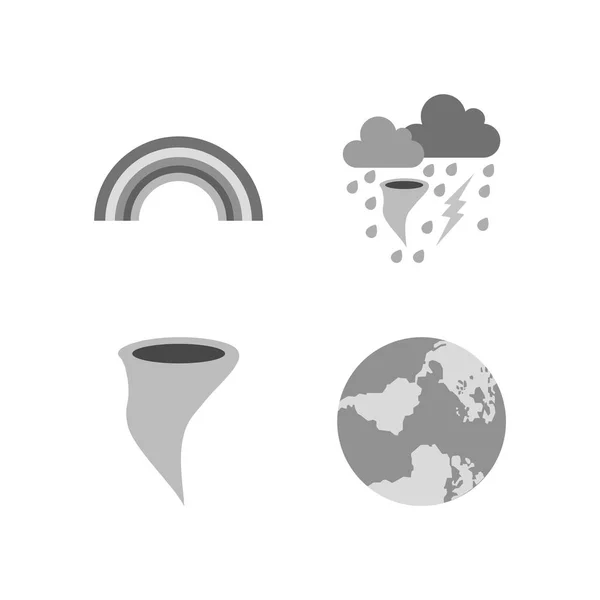 Hoja Iconos Meteorológicos Aislada Sobre Fondo Blanco — Vector de stock