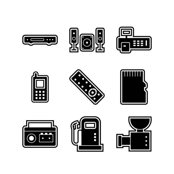 Icon Set Von Elektronischen Geräten Für Den Persönlichen Und Kommerziellen — Stockvektor