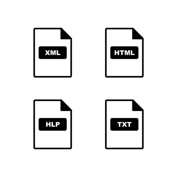 Ensemble Formats Fichiers Icônes Pour Usage Personnel Commercial — Image vectorielle