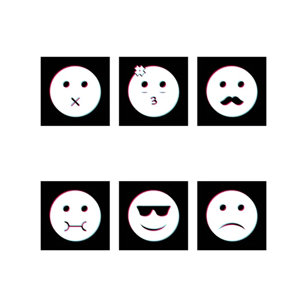 Emoji Icons าหร บการใช งานส วนบ คคลและเช งพาณ — ภาพเวกเตอร์สต็อก