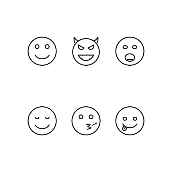 Ensemble Icônes Emoji Pour Usage Personnel Commercial — Image vectorielle