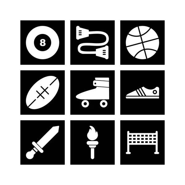 Icône Ensemble Sports Jeux Pour Usage Personnel Commercial — Image vectorielle