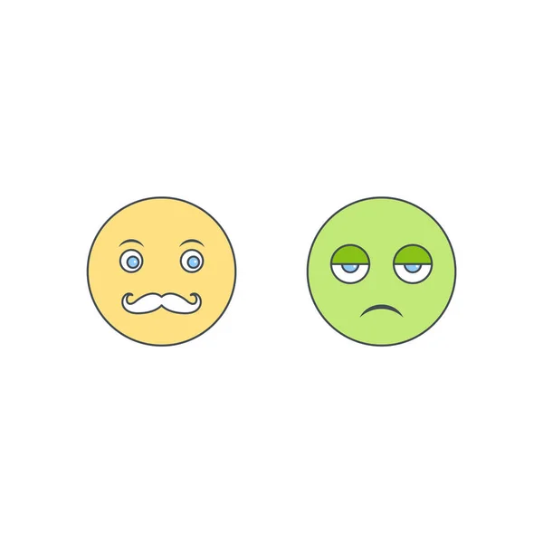 Készlet Emoji Ikonok Elszigetelt Fehér Alapon — Stock Vector