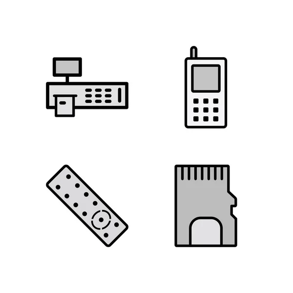 Icônes Appareils Électroniques Pour Usage Personnel Commercial — Image vectorielle