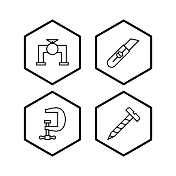 Set Icone Costruzione Uso Personale Commerciale — Vettoriale Stock