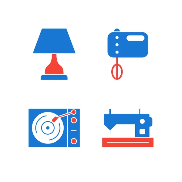 Set Van Elektronische Apparaten Pictogrammen Geïsoleerd Witte Achtergrond — Stockvector