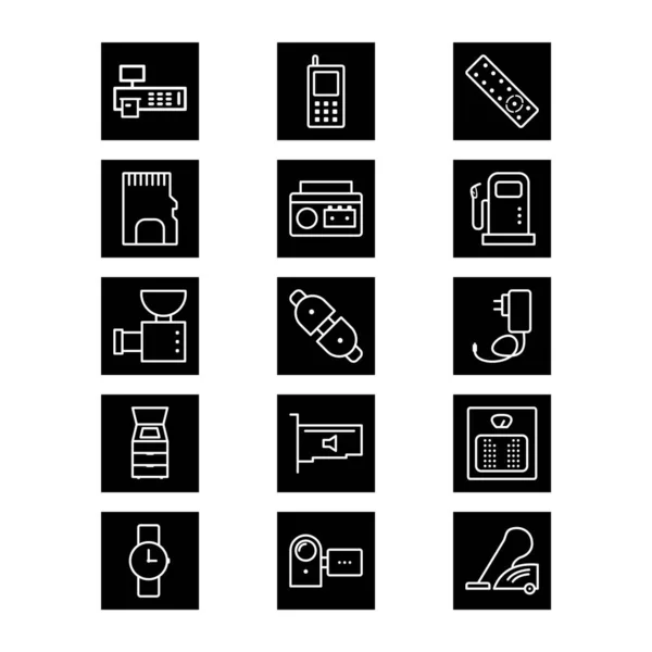 Iconos Dispositivos Electrónicos Para Uso Personal Comercial — Archivo Imágenes Vectoriales