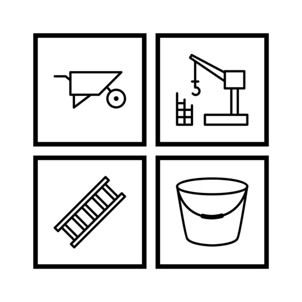 Conjunto Iconos Construcción Para Uso Personal Comercial — Vector de stock