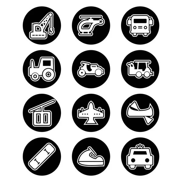 Conjunto Iconos Transporte Para Uso Personal Comercial — Vector de stock