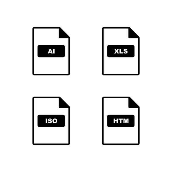 Symbolsets Von Dateiformaten Für Den Persönlichen Und Kommerziellen Gebrauch — Stockvektor