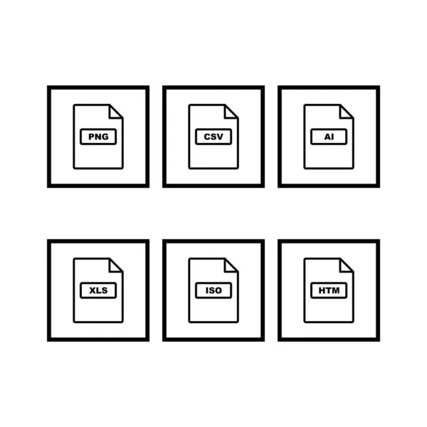 Bestandsformaten Pictogrammen Voor Persoonlijk Commercieel Gebruik — Stockvector