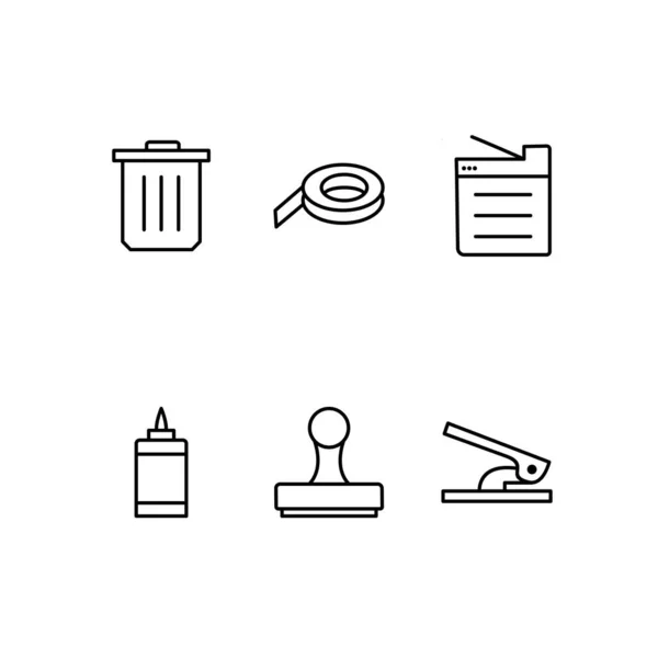 Icon Set Von Büro Für Den Persönlichen Und Kommerziellen Gebrauch — Stockvektor