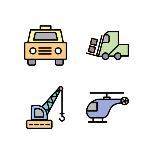 个人和商业用途的一套交通工具 — 图库矢量图片