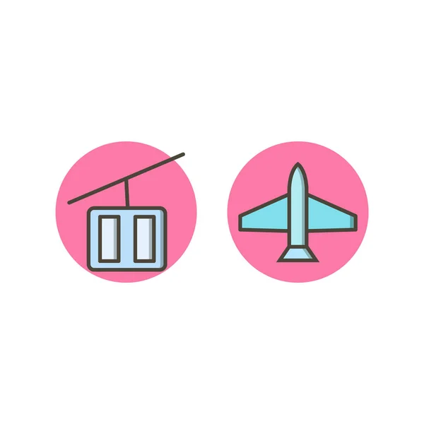 Icon Set Von Transport Für Den Persönlichen Und Kommerziellen Gebrauch — Stockvektor