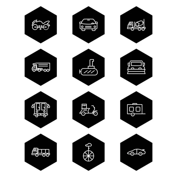 Icon Set Von Transport Für Den Persönlichen Und Kommerziellen Gebrauch — Stockvektor