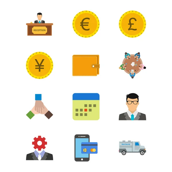 Icon Set Banking Personal Commercial Use — Stock Vector