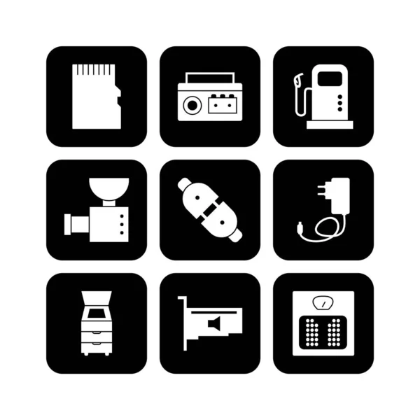 Set Von Elektronischen Geräten Symbole Auf Weißem Hintergrund Vektor Isolierte — Stockvektor