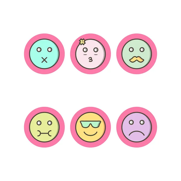 Emoji Icons Sheet Isolated White Background — Stock Vector