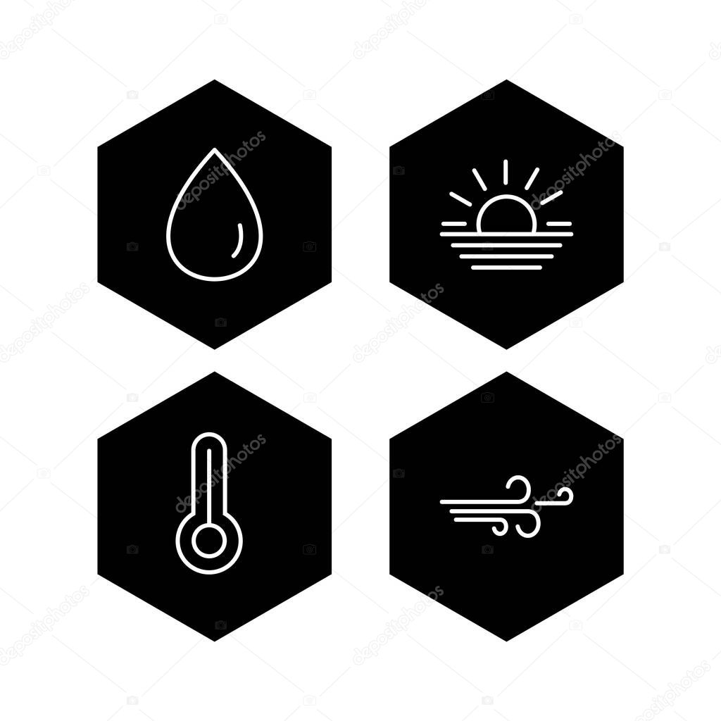 4 Icon Set Of Weather For Personal And Commercial Use...