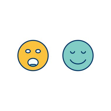 2 Emoji Simgesi Kağıdı Beyaz Arkaplanda İzole Edildi...