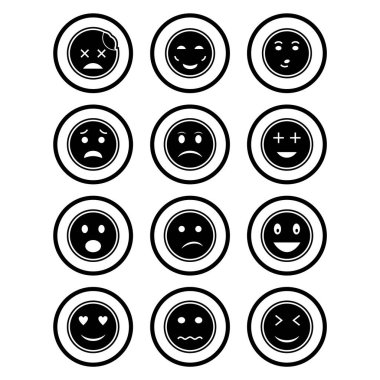 Kişisel ve ticari kullanım için 12 simge emojisi...